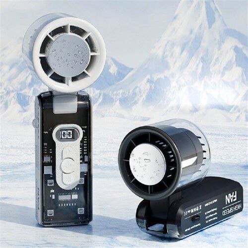 High Speed Turbo Fan with LED Light Rechargeable Portable