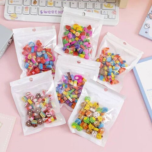 50pcs/bag Cute Fruits Animals Erasers Mini Rubber Erasers fo