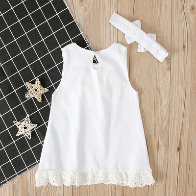 Newborn Baby Girls Dresses Summer Cute Bow Sleeveless Prince