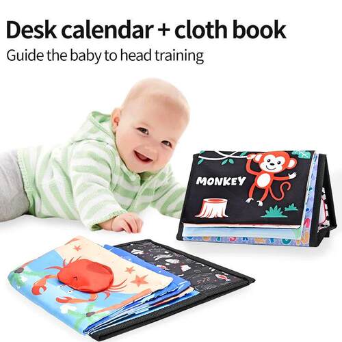 Funny Black and White Baby Cloth Book Early Educational Mont