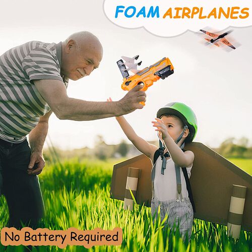 New Airplane Launcher Bubble Catapult with 4 Small Plane Toy