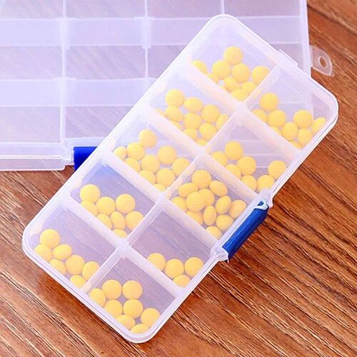 Portable Transparent Storage Box 10/15/24 Grids Plastic Clea