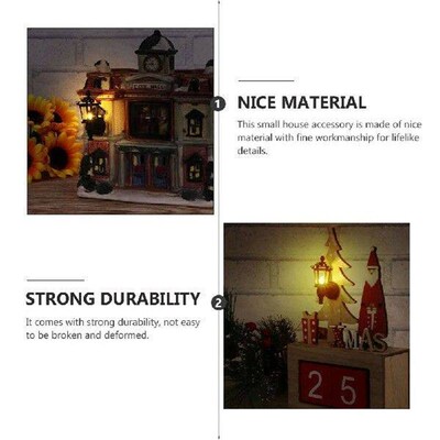 2 Pcs Lantern Decorative Wall Lamp Tiny House Miniature