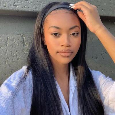 Headband Wigs For Women Straight Human Hair Wigs 22 Inch Glu