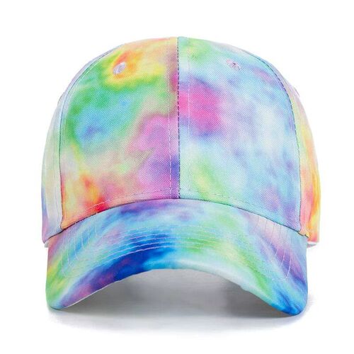 New Fashion Women Tie Dye Cap Multicolor Irregular Print Bas