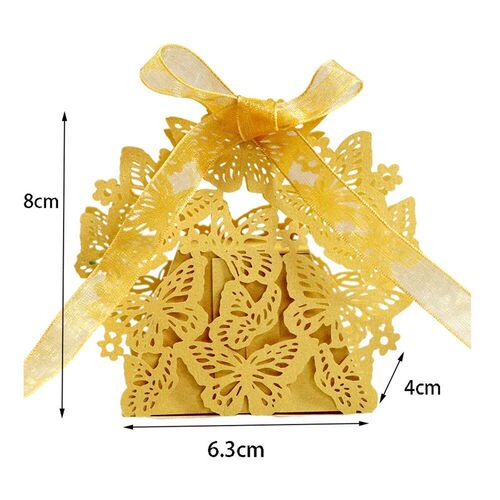 25/50pcs Laser Cut Butterfly Carriage Favor Gift Candy Box W