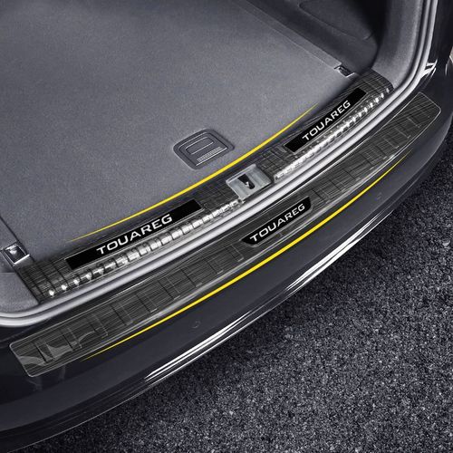 途锐后护板后保险杠防护条后备箱门槛条后杠亮条尾门踏板内饰改装