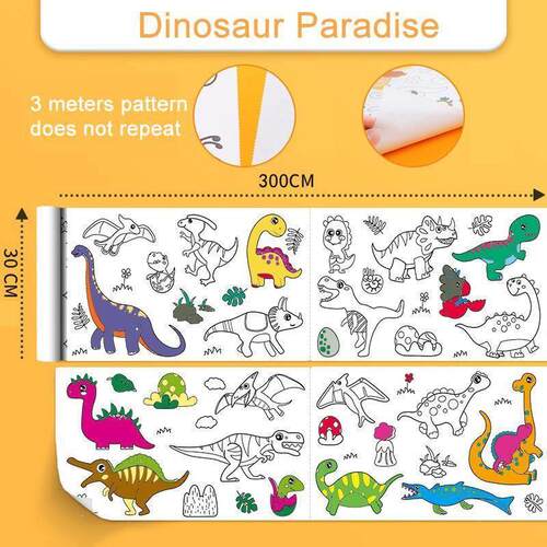Childrens Drawing Roll DIY Sticky Color Filling Paper C