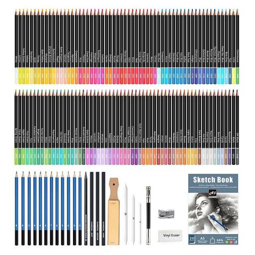 144/96/83/41pcs Coloring Pencils Set with Art Accessories Br