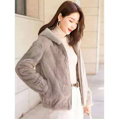 2022 New Womens Winter Sheep Sharing Overcoat Ladies High W