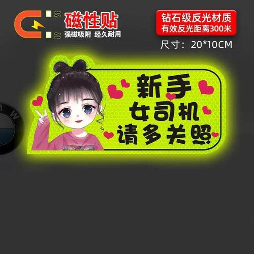 Intern Car Sticker - New Driver on the Road, Female Driver M