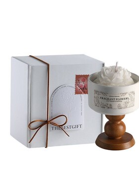 Camellia fragrance scented candle high footed cup decoration