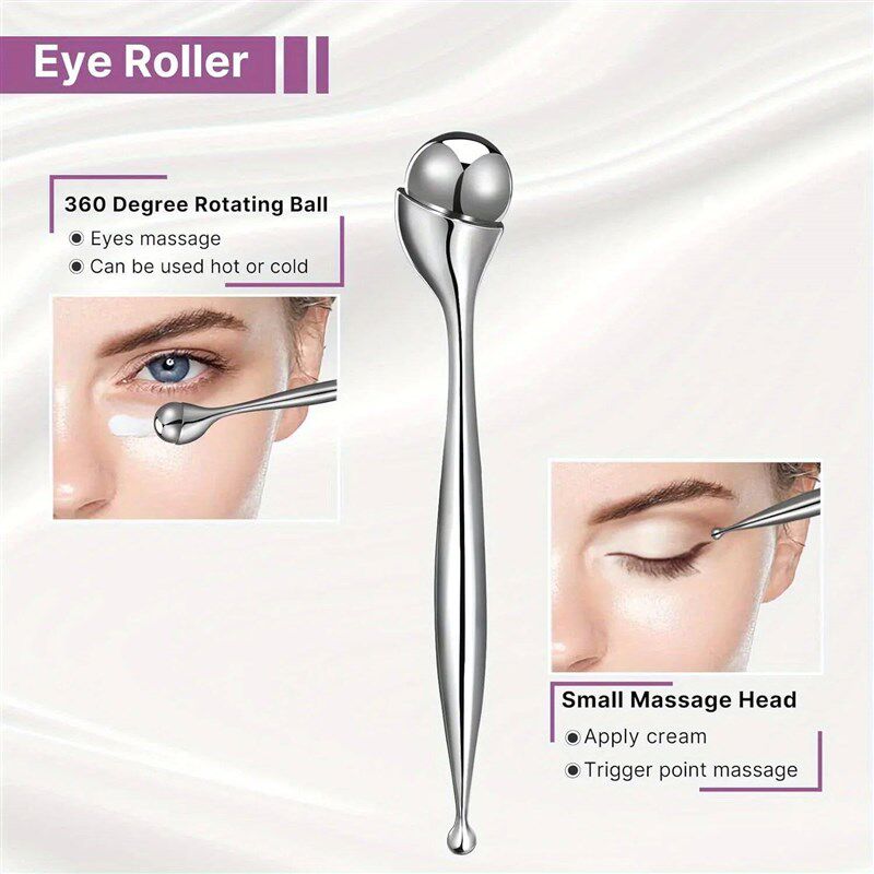 Newest Stainless Steel Full Body Roller Ice Roller Beauty  F - 实物图