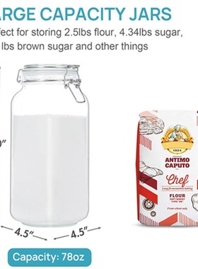 Glass Food Storage Jars Airtight Clamp Lid Kitchen Canisters