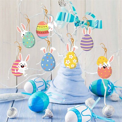1PC Easter Day Party Cute Wooden Decor Easter Bunny Egg Rabb
