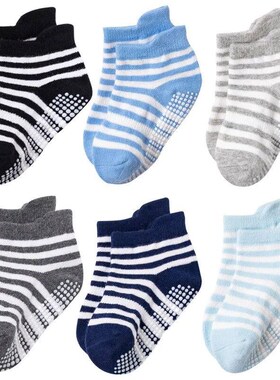 6 Pairs/lot 0 to 5 Years Anti-slip Non Skid Ankle Socks With