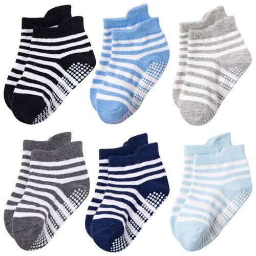 6 Pairs/lot 0 to 5 Years Anti-slip Non Skid Ankle Socks With
