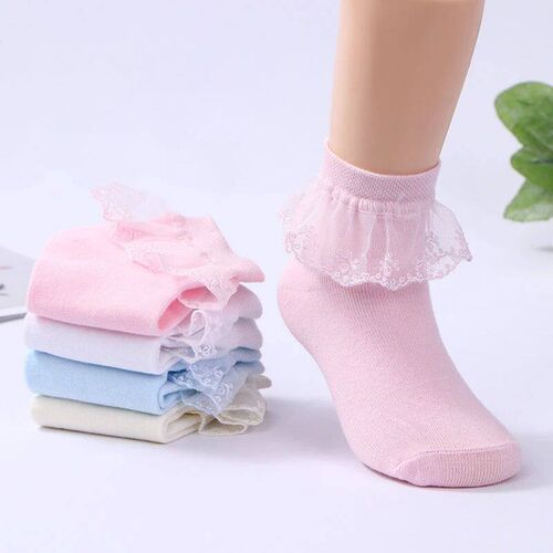 3 Pairs New Kids Lace Socks Spring Autumn Cotton Children Sh