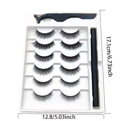 6 pairs of magnetic false eyelash sticky eyeliner pens, not