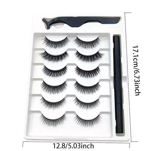 6 pairs of magnetic false eyelash sticky eyeliner pens, not