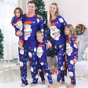Santa Merry Snowflake Set Family Christmas Pajamas