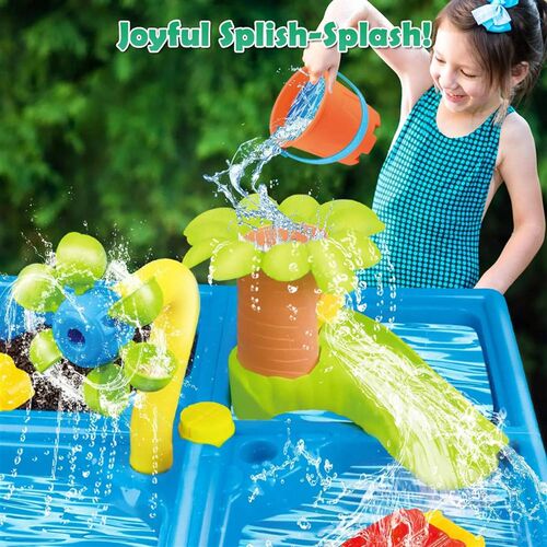 Summer Beach Water Table for Toddlers 4-in-1 Outdoor Play Ta