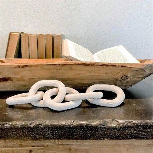 Wood Chain Link Decor,21.6 Hand Carved Decorative Wood