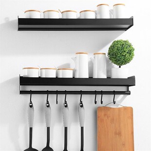 Kitchen Storage Rack Without Punching Space Aluminum Wall-mo