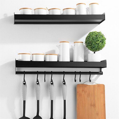 Kitchen Storage Rack Without Punching Space Aluminum Wall-mo