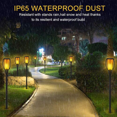 96LED Solar LED Flame Torch Light Outdoor pack Waterproof De