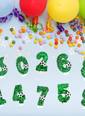 1PC Happy Birthday Football Candles Cake Soccer Candles Numb