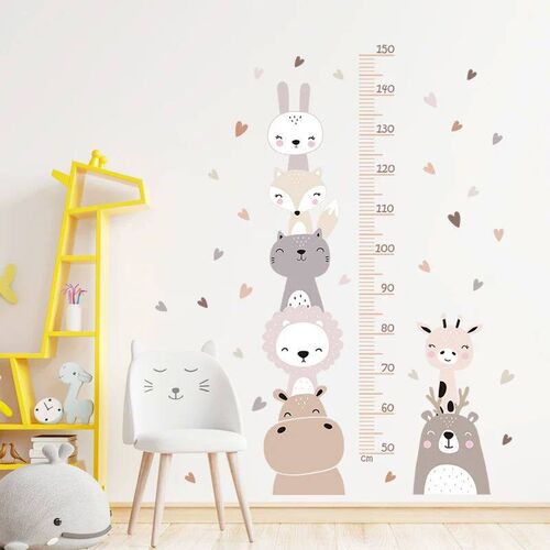 Boho Color Style Smile Animals Bear Lion Hearts Height Measu