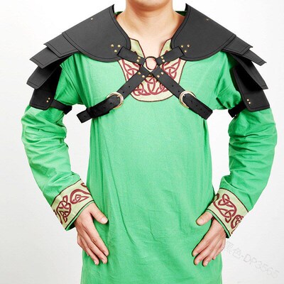 Retro Multilayer Leather Rivet Shoulder Knee Protector for S