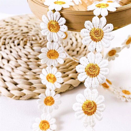 2yard/lot Daisy Lace Trim High Quality Flower Lace Fabric Em