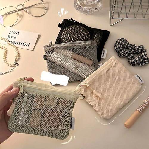 Grid bag mini portable carry on wallet makeup bag data cable