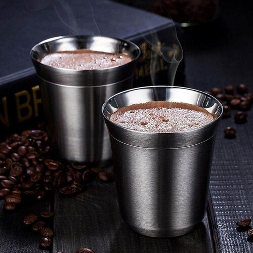 Double Wall Stainless Steel Coffee Mug 80ml/160ml Portable C