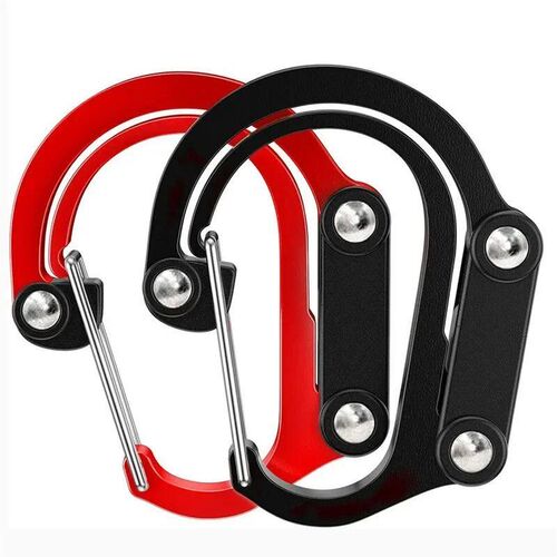 Camping Hybrid Gear Clip Carabiner Rotating Hook Clip Non-Lo