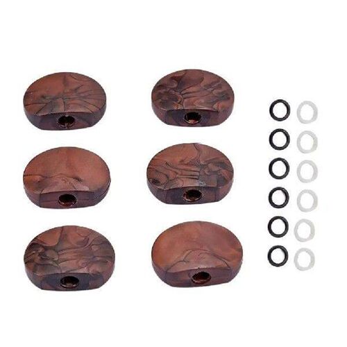 6 PCS/ Brown Stringed Head Guitar Tuning Peg Knobs