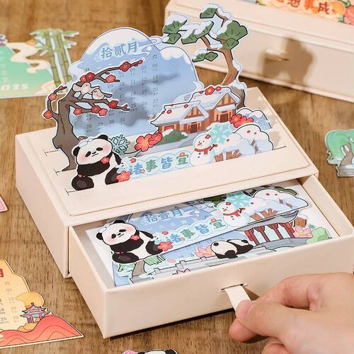 New Panda Drawer Calendar 2025 Calendar Office Good Creative