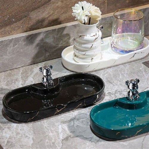 Bathroom Countertop Shelf Ceramic Tray Storage Finishing