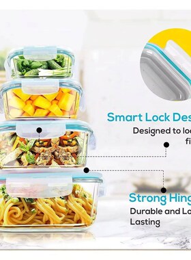 Glass Meal Prep Containers Lunch Box, Food Storage Container