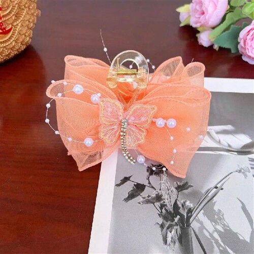 New Cloth Hair Clip Large Pearl Tassel Hair Claw