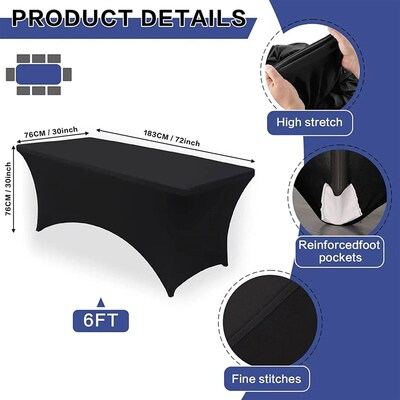 Rectangular Fitted Spandex Table ver Washable Wrinkle Resist