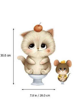 2 Sheets Toilet Seat Stickers Creative Animal Decals Lid