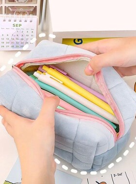Kawaii Pencil Case Pillow Large Capacity Cosmetic Bag Cute B