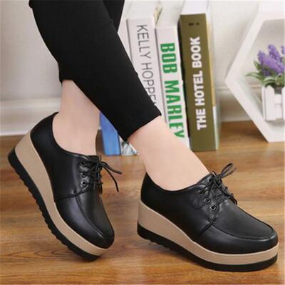 Spring Autumn Women Oxford Shoes Flat on Platform Casual Sho