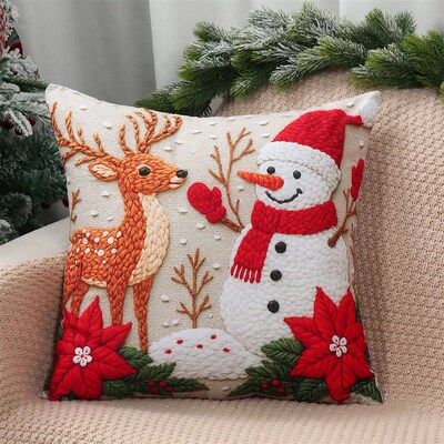 4pcs Merry Christmas Cushion ver Home Decorations 2025 Chris