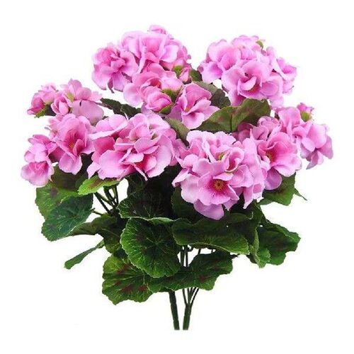 2 Pcs 12.6inch Artificial Geraniums Flowers No Upkeep