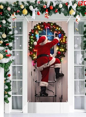 Christmas Hanging Flag Santa Claus Door Banner Christmas Dec