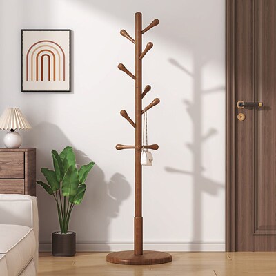 Solid Wood Clothes Hanger Floor-standing at Rack Bedroom Hou